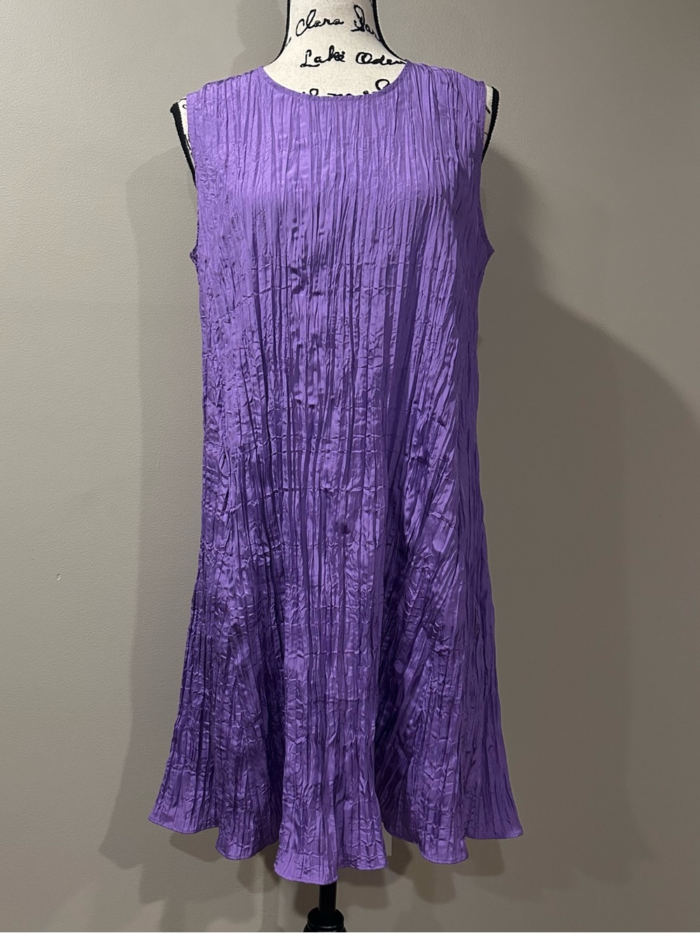 Eileen Fisher Crushed Silk Round Neck Dress